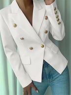 Decor Button Lapel Collar Blazer.