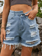 Premium denim shorts offering stylish comfort, perfect for casual and trendy summer wear.