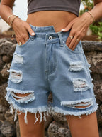 Premium denim shorts offering stylish comfort, perfect for casual and trendy summer wear.