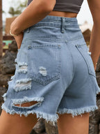 Premium denim shorts offering stylish comfort, perfect for casual and trendy summer wear.