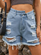 Premium denim shorts offering stylish comfort, perfect for casual and trendy summer wear.