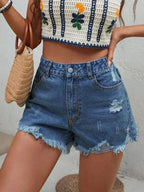 Stylish denim shorts for casual wear, crafted from high-quality denim fabric, perfect summer denim shorts choice
