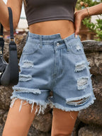 Premium denim shorts offering stylish comfort, perfect for casual and trendy summer wear.