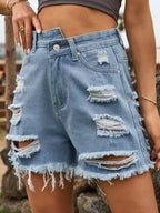 Premium denim shorts offering stylish comfort, perfect for casual and trendy summer wear.
