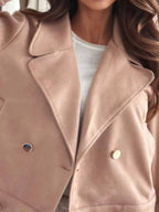 Double-Breasted Lapel Collar Jacket.