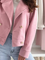 Double-Breasted Lapel Collar Jacket.