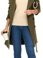 Double Breasted Long Sleeve Coat.