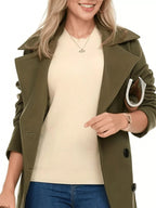 Double Breasted Long Sleeve Coat.