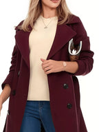 Double Breasted Long Sleeve Coat.