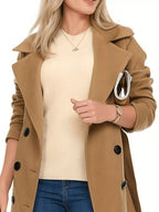 Double Breasted Long Sleeve Coat.