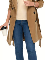 Double Breasted Long Sleeve Coat.