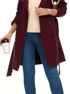 Double Breasted Long Sleeve Coat.