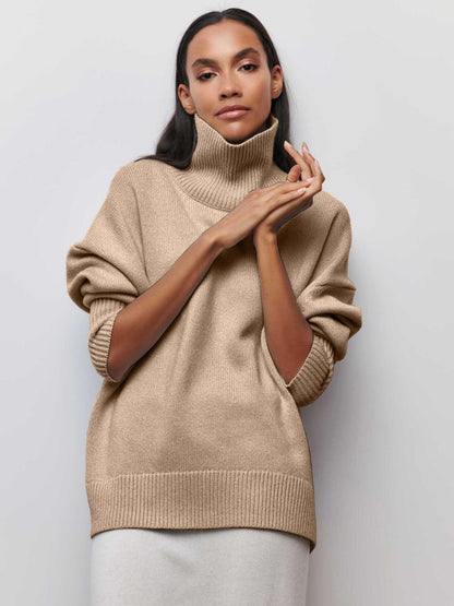Winter Turtleneck Sweater Ins Solid Color Long Sleeve Pullover Top Women&