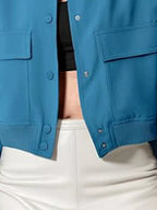 Plus size long sleeve jacket featuring full size coverage, ideal for stylish and comfortable outerwear options.