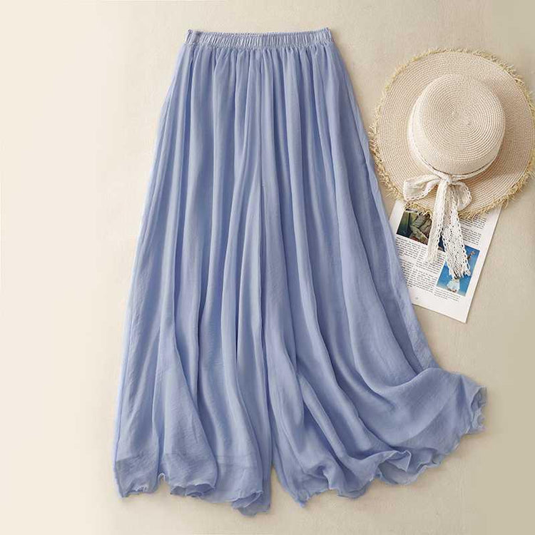 Tight Waist Cotton Linen Wide Leg Pants Loose And Elegant.