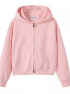 Plus size zip-up hoodie designed for comfort and style, perfect for casual wear and layering