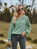 Cable-Knit Dropped Shoulder Hoodie.