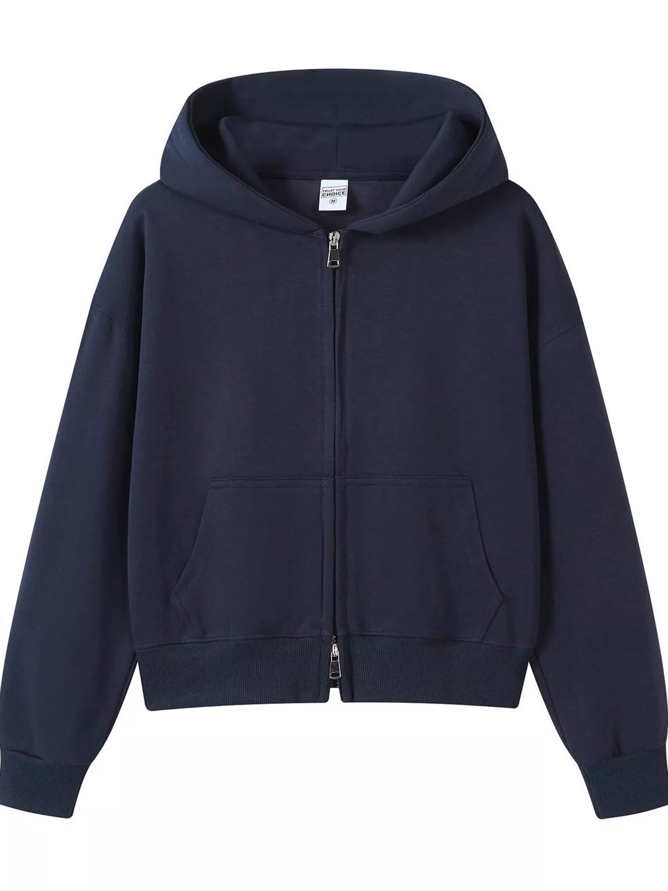 Plus size zip-up hoodie designed for comfort and style, perfect for casual wear and layering
