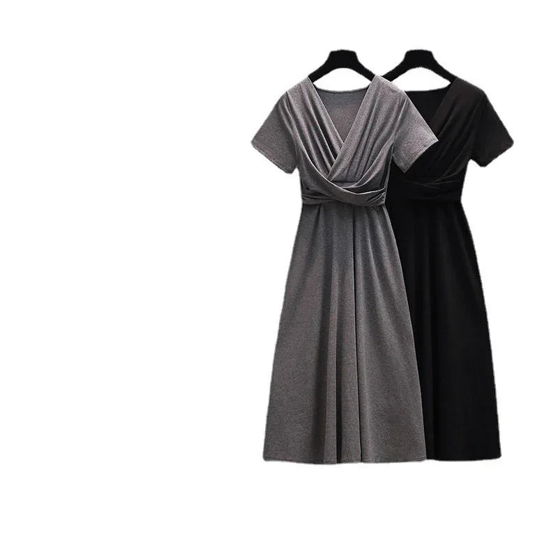 Fashionable Elegant Slim-fit Pleated Ladies Dress