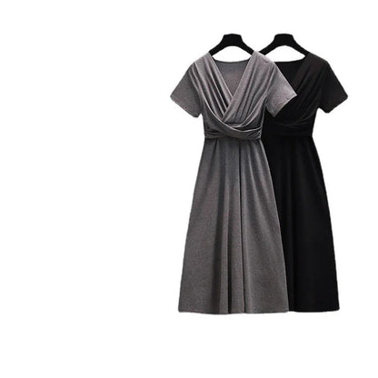 Fashionable Elegant Slim-fit Pleated Ladies Dress