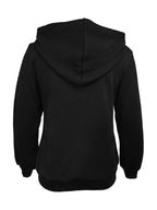 Texture Zip-Up Hoodie with Drawstring.