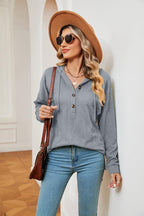 Half-Button Dropped Shoulder Hoodie.