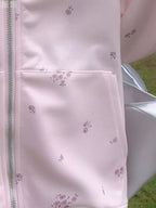 Floral Print Zip-Up Hoodie.