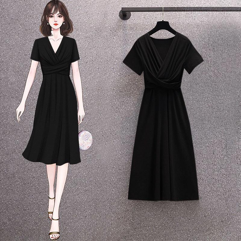 Fashionable Elegant Slim-fit Pleated Ladies Dress
