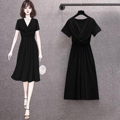 Fashionable Elegant Slim-fit Pleated Ladies Dress