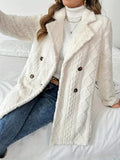 Fleece Double-Breasted Longline Coat.