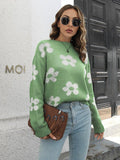 Floral Dropped Shoulder Sweater.