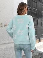 Floral Dropped Shoulder Sweater.