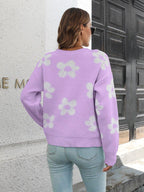 Floral Dropped Shoulder Sweater.