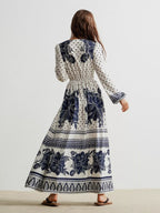 Floral Print Long Sleeve Maxi Dress.