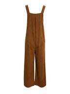 Front Ruched Wide Leg Jumpsuit with Pockets.