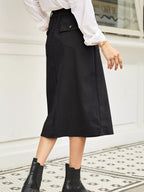 Elegant high waist midi skirt perfect for formal occasions and stylish everyday wear