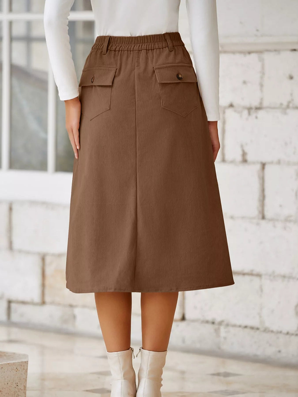 Elegant high waist midi skirt perfect for formal occasions and stylish everyday wear