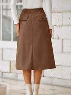 Elegant high waist midi skirt perfect for formal occasions and stylish everyday wear