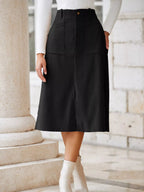 Elegant high waist midi skirt perfect for formal occasions and stylish everyday wear