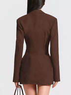 Plus size blazer-style mini dress combining elegance and comfort for a sophisticated look