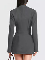 Plus size blazer-style mini dress combining elegance and comfort for a sophisticated look