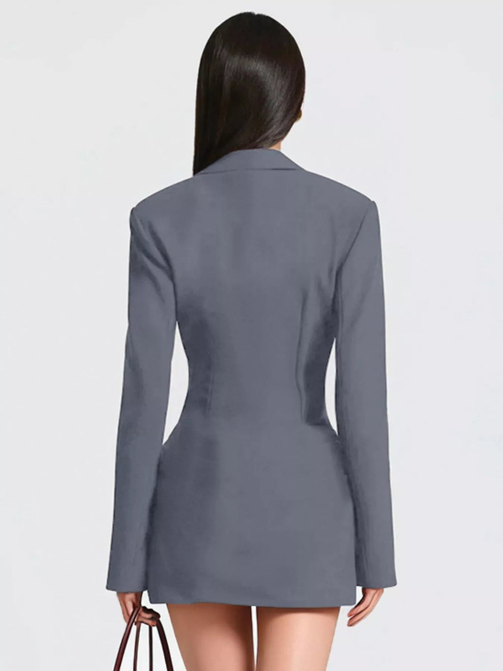 Plus size blazer-style mini dress combining elegance and comfort for a sophisticated look