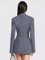 Plus size blazer-style mini dress combining elegance and comfort for a sophisticated look