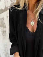 Full Size Button Down Denim Blazer Plus Size.