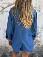 Full Size Button Down Denim Blazer Plus Size.