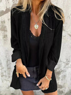 Full Size Button Down Denim Blazer Plus Size.