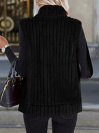 Plus size fleece vest providing warmth and style, ideal for layering in cooler weather