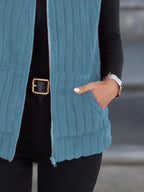 Plus size fleece vest providing warmth and style, ideal for layering in cooler weather