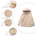 Full Size Fur Hooded Warm Winter Parka Outerwear Plus Size.