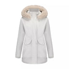 Full Size Fur Hooded Warm Winter Parka Outerwear Plus Size.
